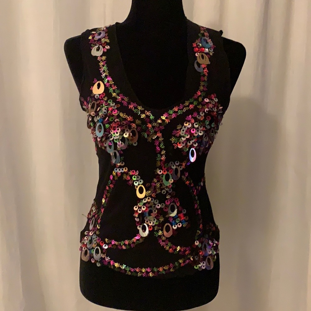 - Etincelle embellished mesh tank -